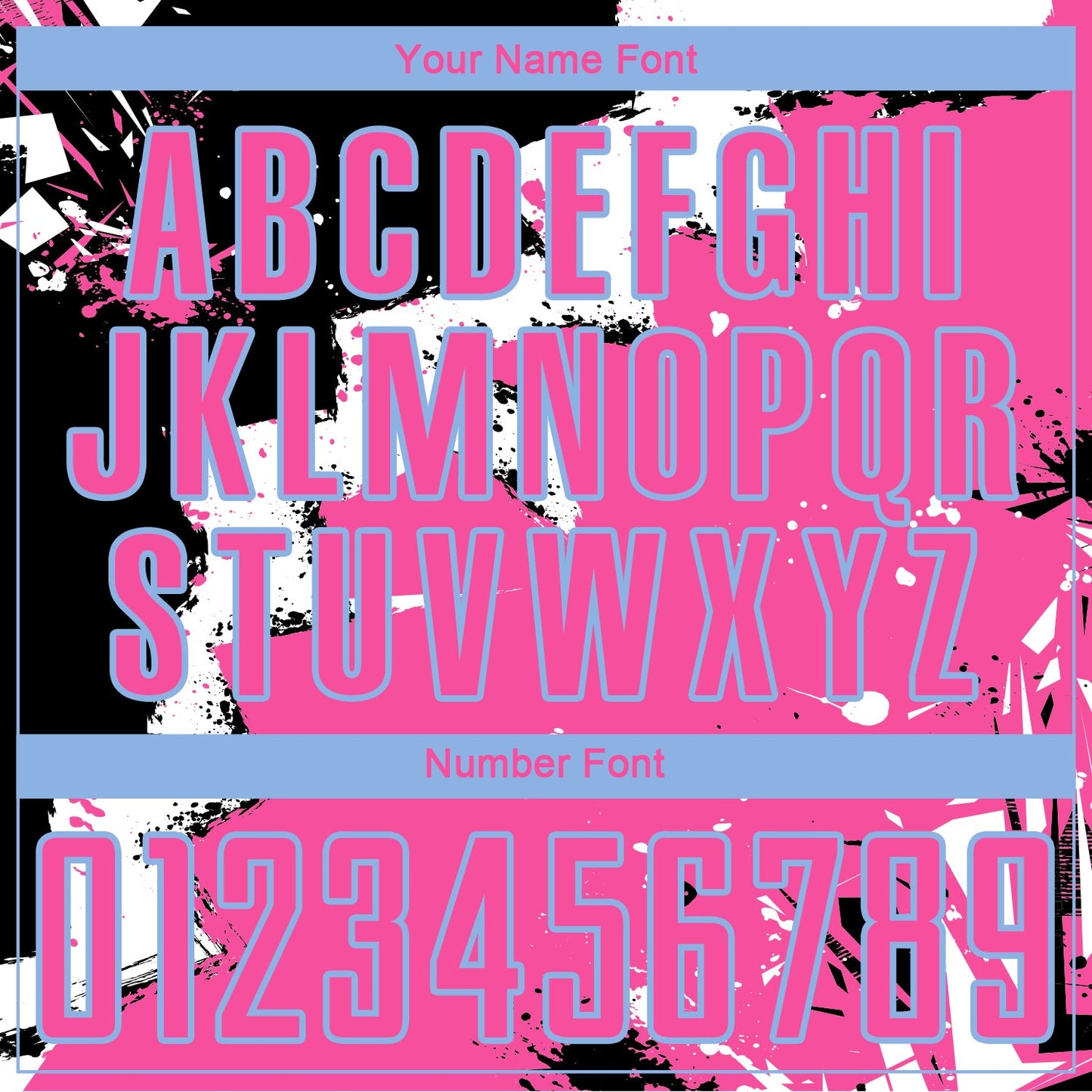 Custom Black Pink-Light Blue Splash Sublimation Soccer Uniform Jersey