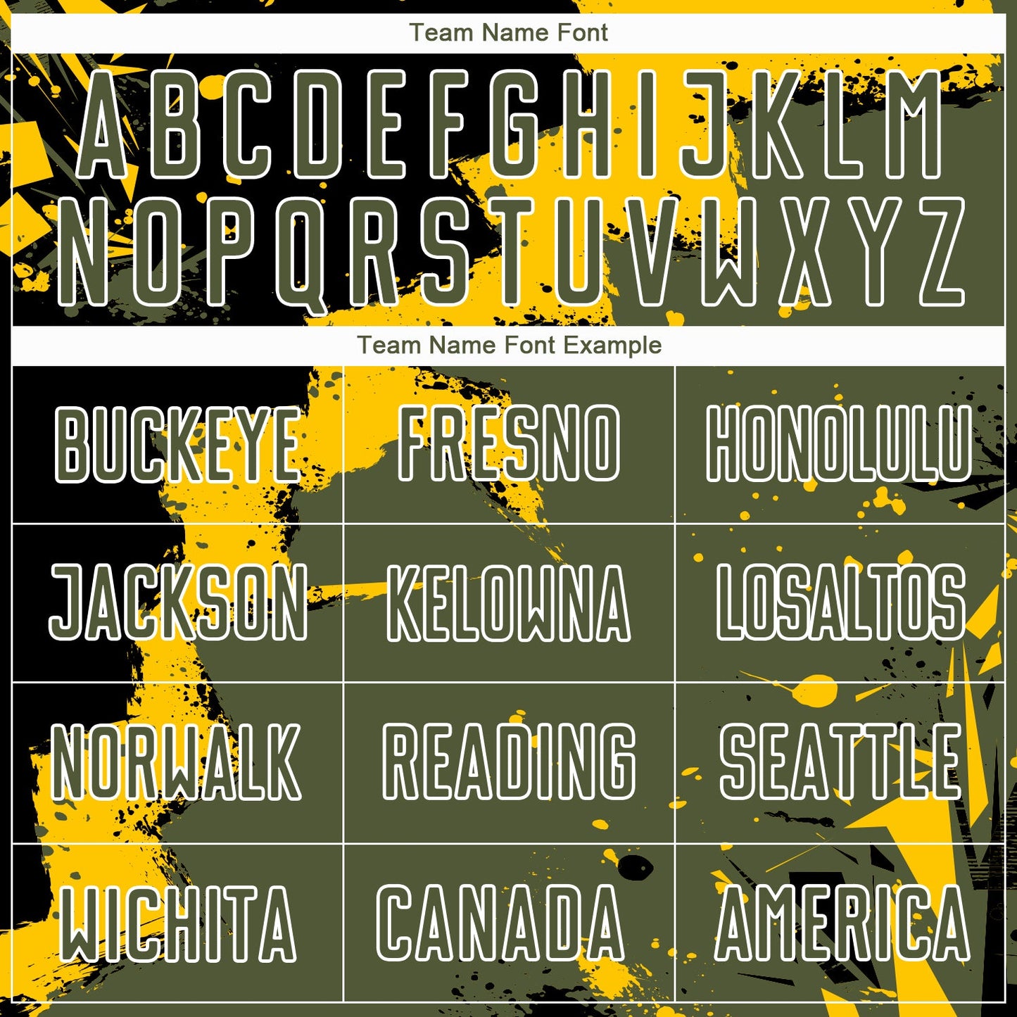 Custom Black Olive-Yellow Splash Sublimation Soccer Uniform Jersey