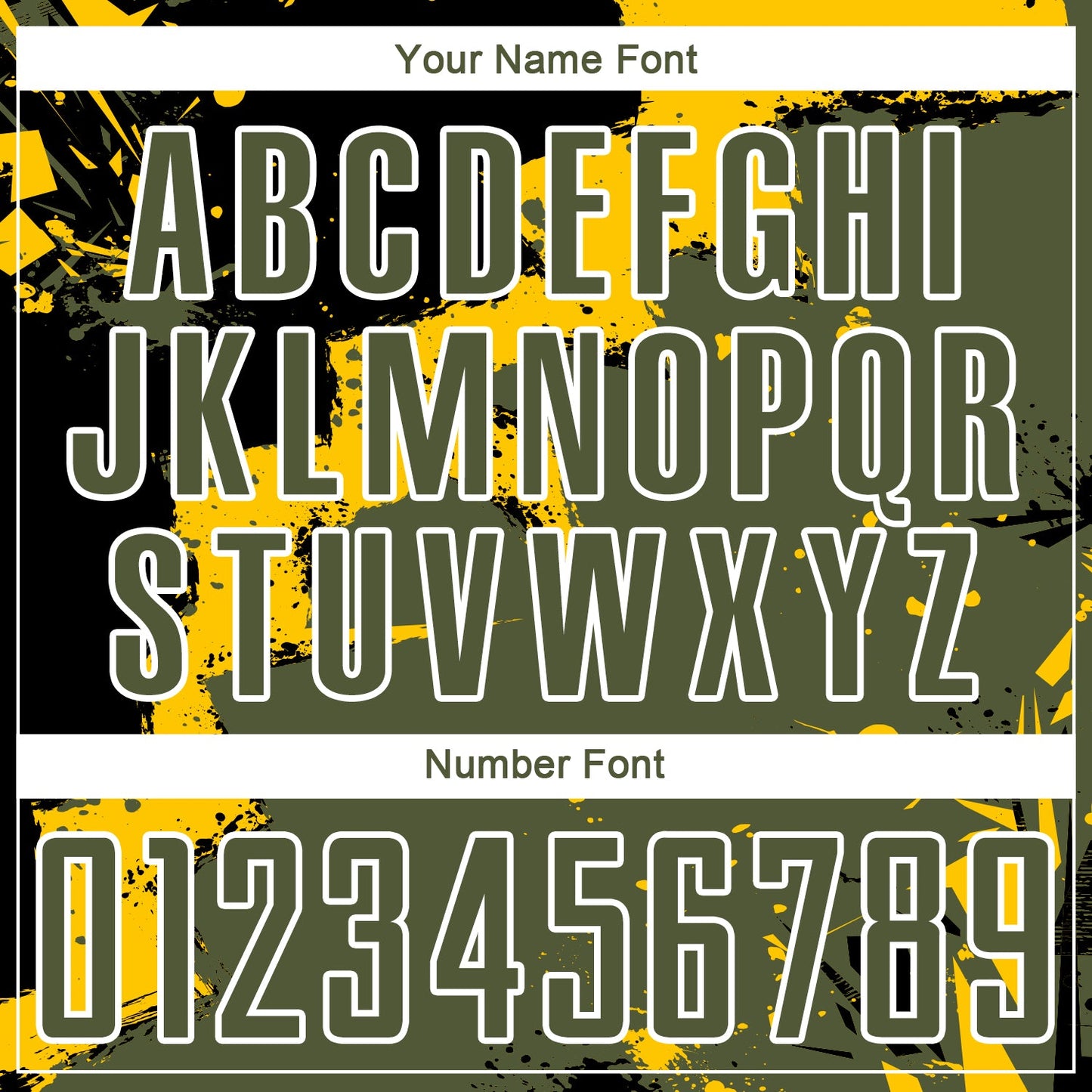 Custom Black Olive-Yellow Splash Sublimation Soccer Uniform Jersey