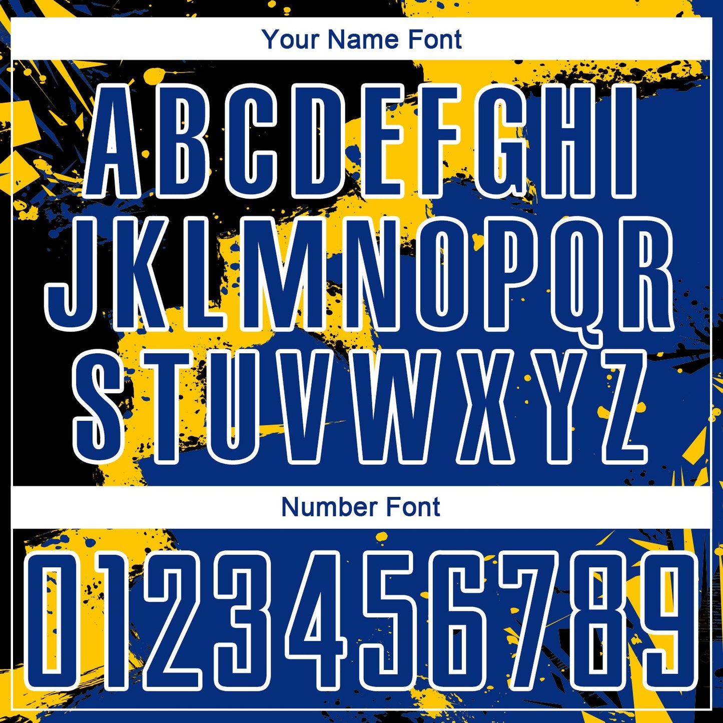 Custom Black Royal-Yellow Splash Sublimation Soccer Uniform Jersey