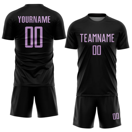 Custom Black Light Purple Sublimation Soccer Uniform Jersey