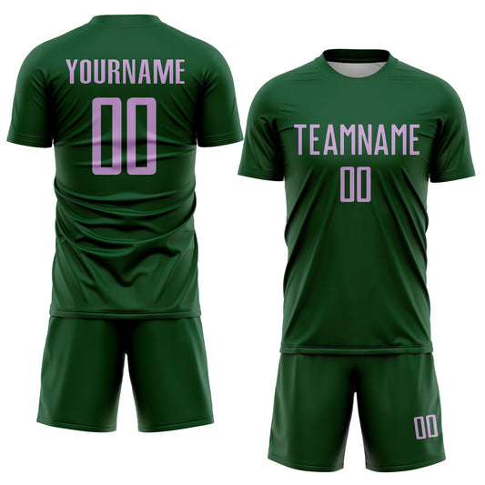 Custom Green Light Purple Sublimation Soccer Uniform Jersey