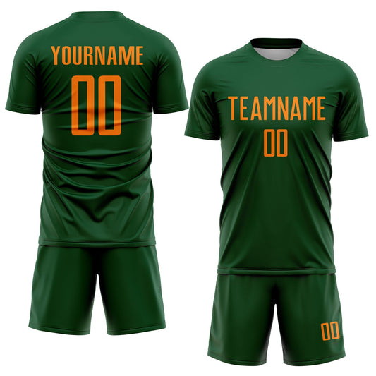 Custom Green Bay Orange Sublimation Soccer Uniform Jersey