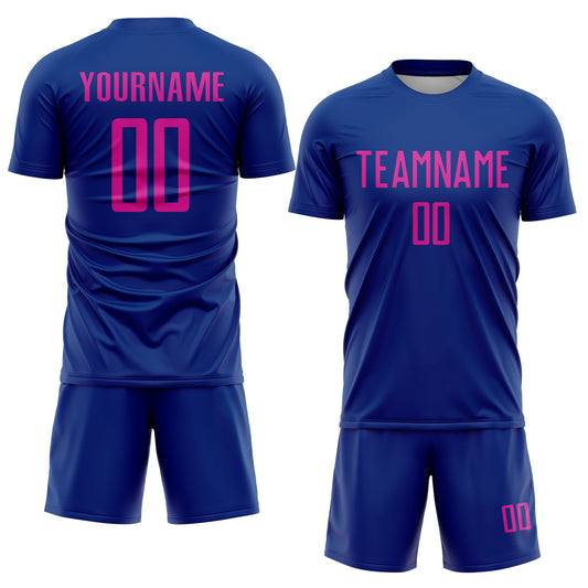 Custom Royal Deep Pink Sublimation Soccer Uniform Jersey