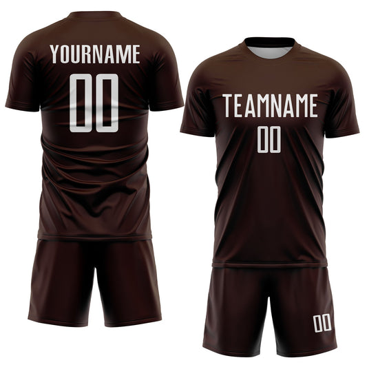 Custom Brown White Sublimation Soccer Uniform Jersey