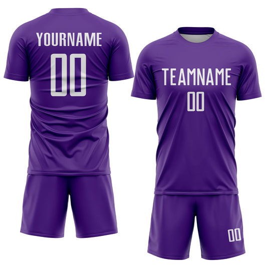 Custom Purple White Sublimation Soccer Uniform Jersey
