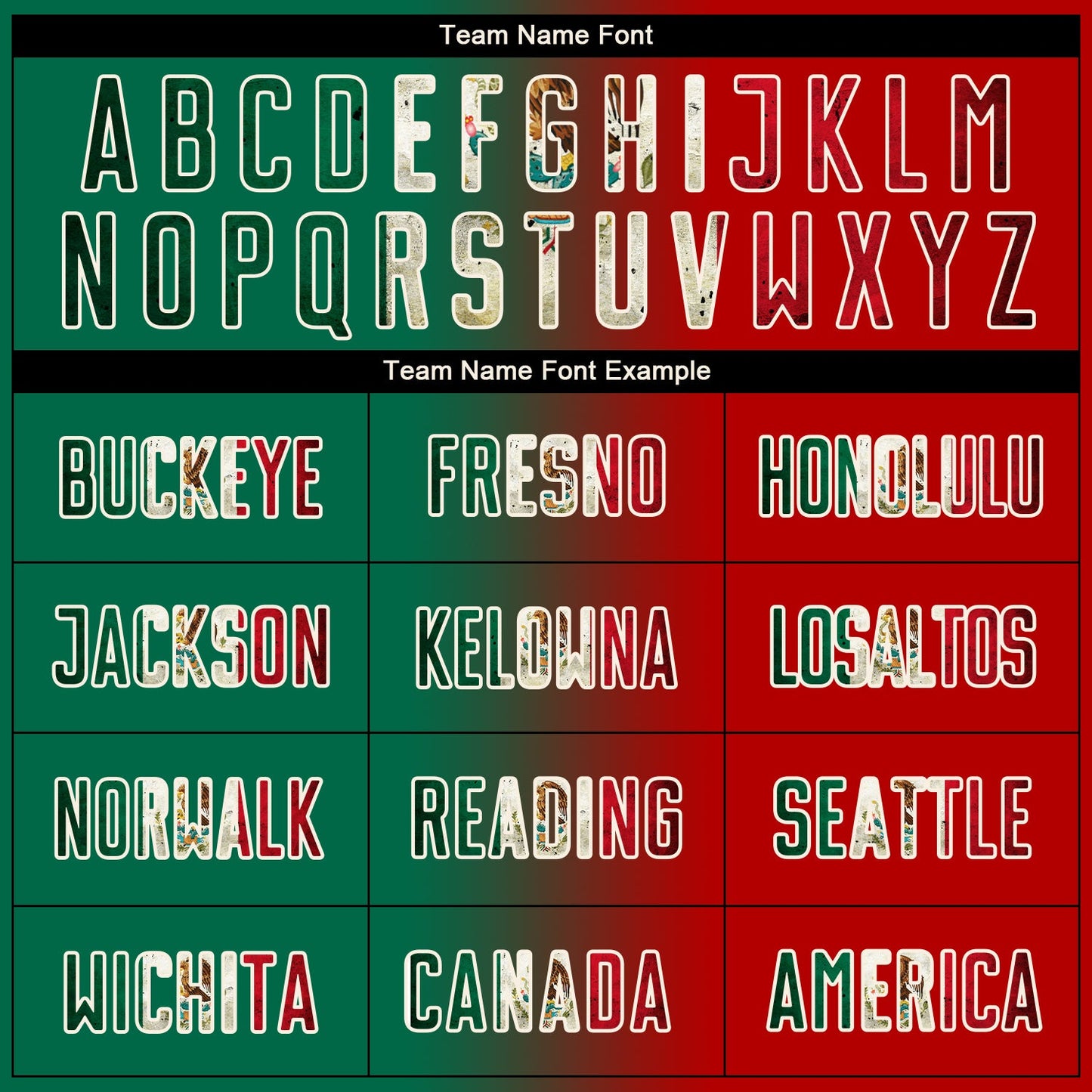 Custom Red Vintage Mexican Flag Kelly Green Black-Cream Sublimation Gradient Fashion Soccer Uniform Jersey