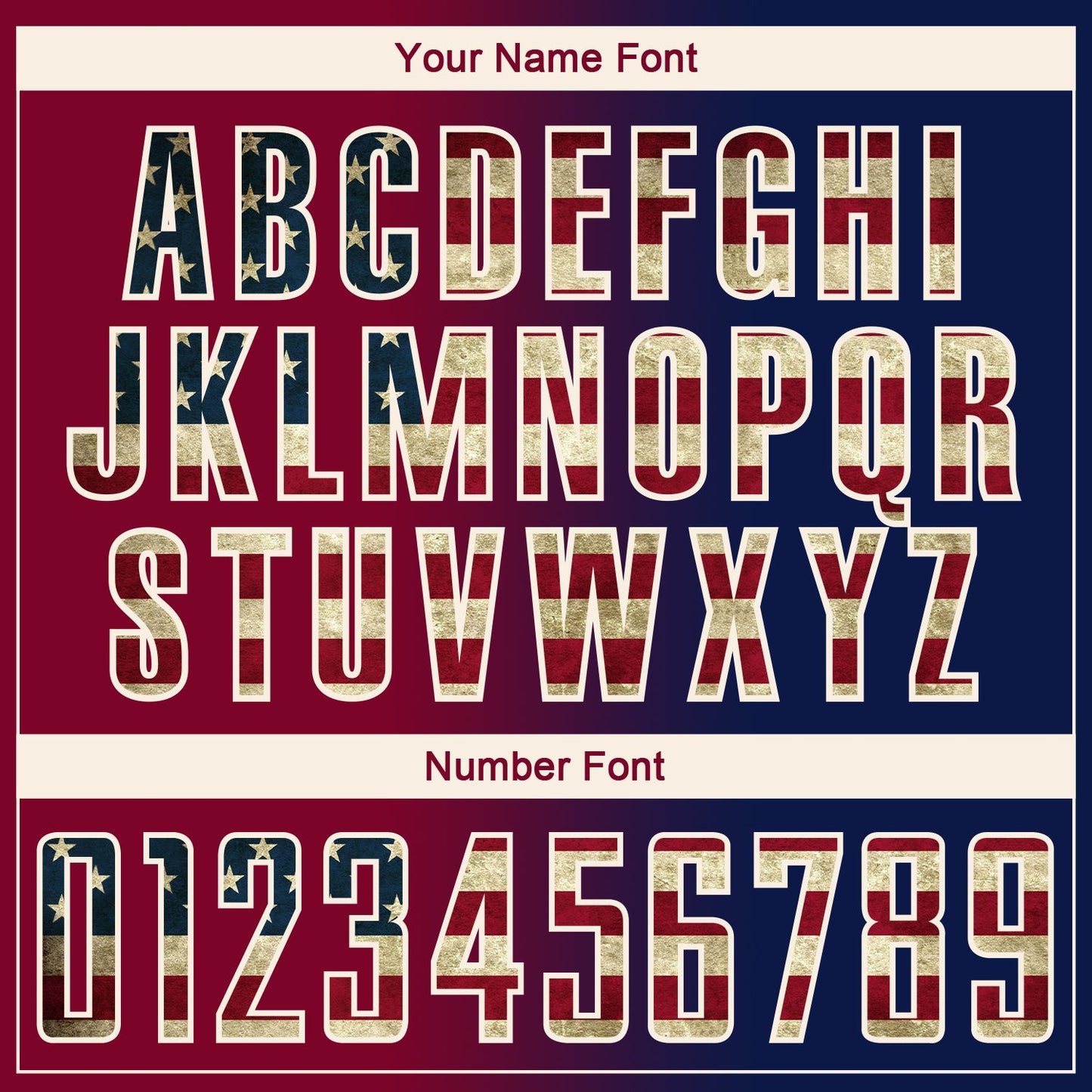 Custom Navy Vintage USA Flag Maroon-Cream Sublimation Gradient Fashion Soccer Uniform Jersey