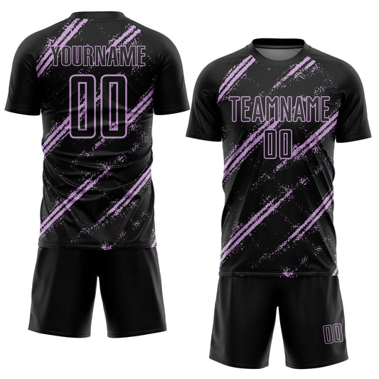 Custom Black Light Purple Abstract Fragment Art Splash Sublimation Soccer Uniform Jersey