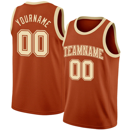 Custom Texas Orange Cream Authentic Basketball Jersey