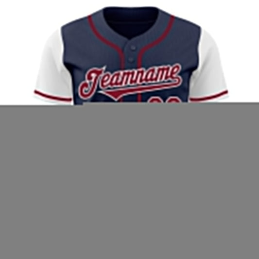 Custom Navy Crimson-White Authentic Two Tone Baseball Jersey