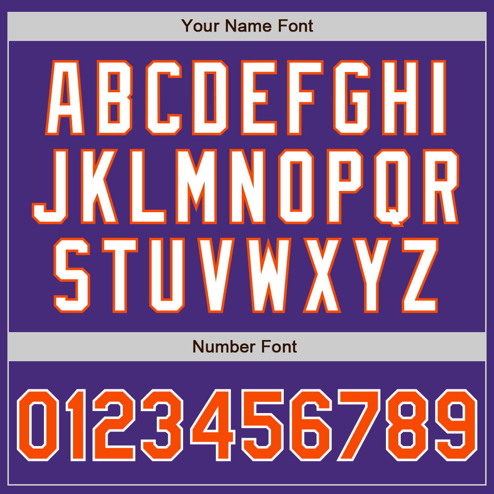 Custom Purple Orange-White Authentic Two Tone Baseball Jersey