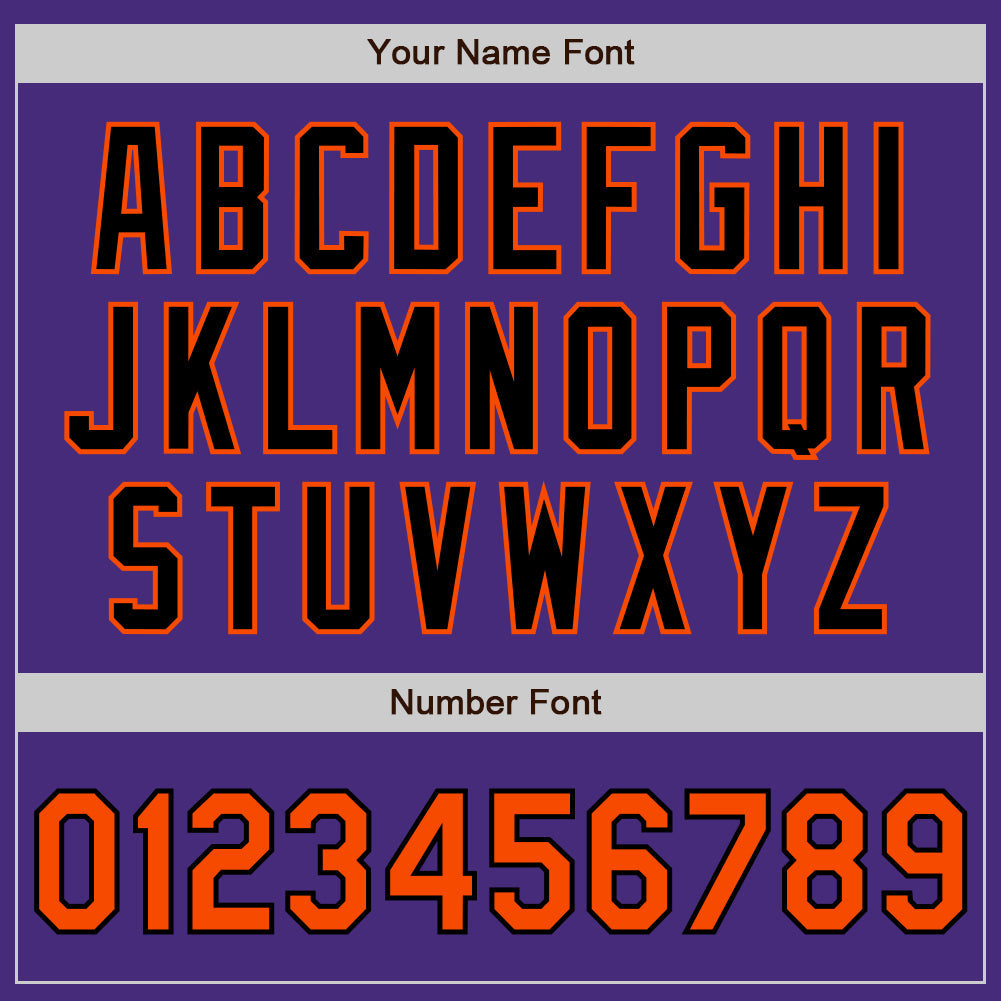 Custom Purple Orange-Black Authentic Two Tone Baseball Jersey