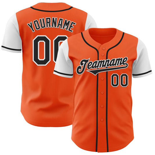 Custom Orange Black-White Authentic Two Tone Baseball Jersey