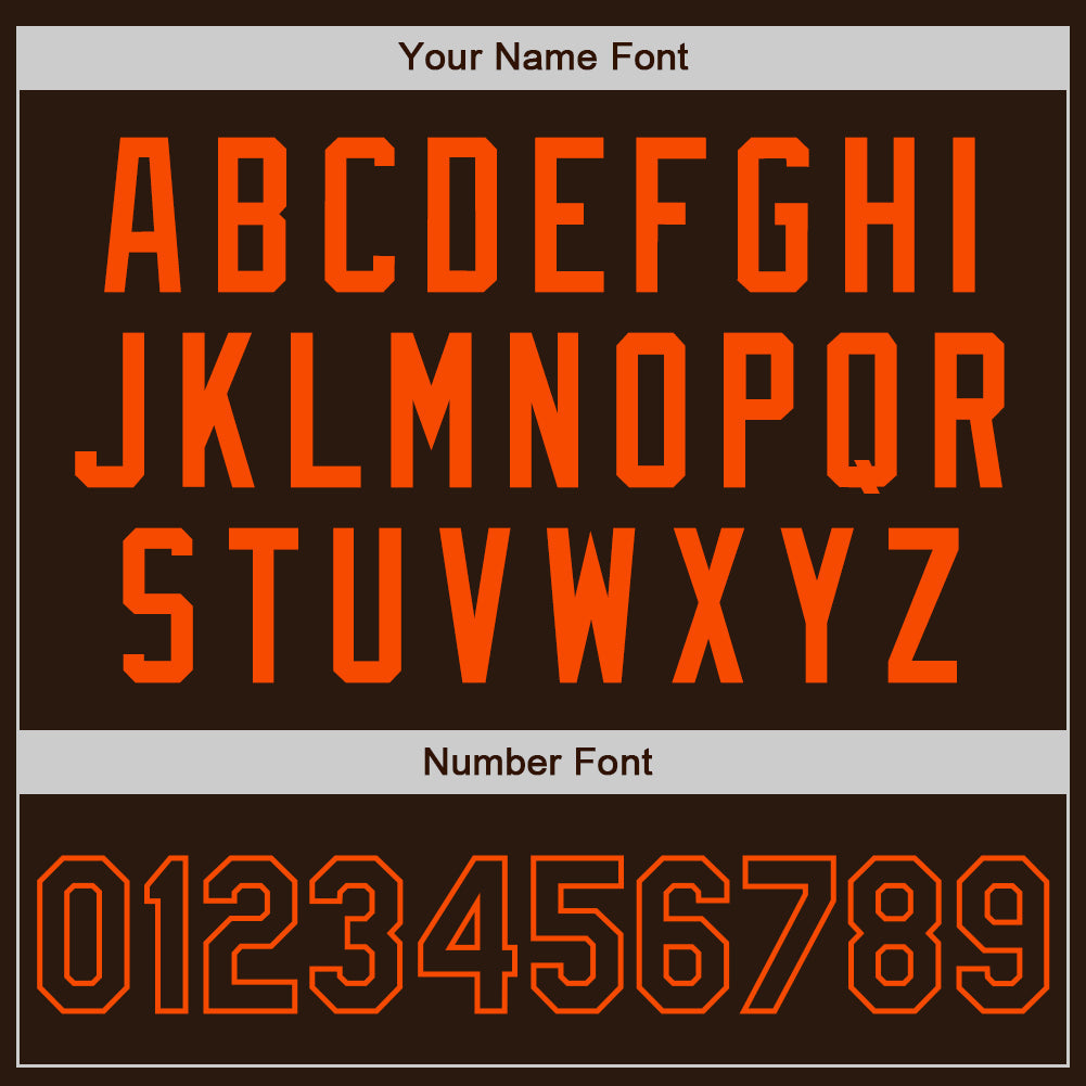 Custom Brown Orange Authentic Two Tone Baseball Jersey