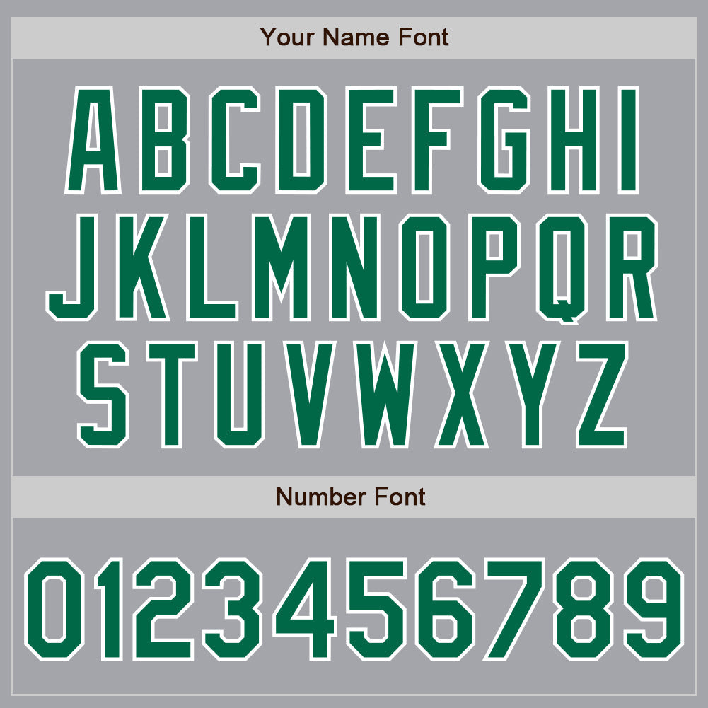 Custom Gray Kelly Green-White Authentic Two Tone Baseball Jersey