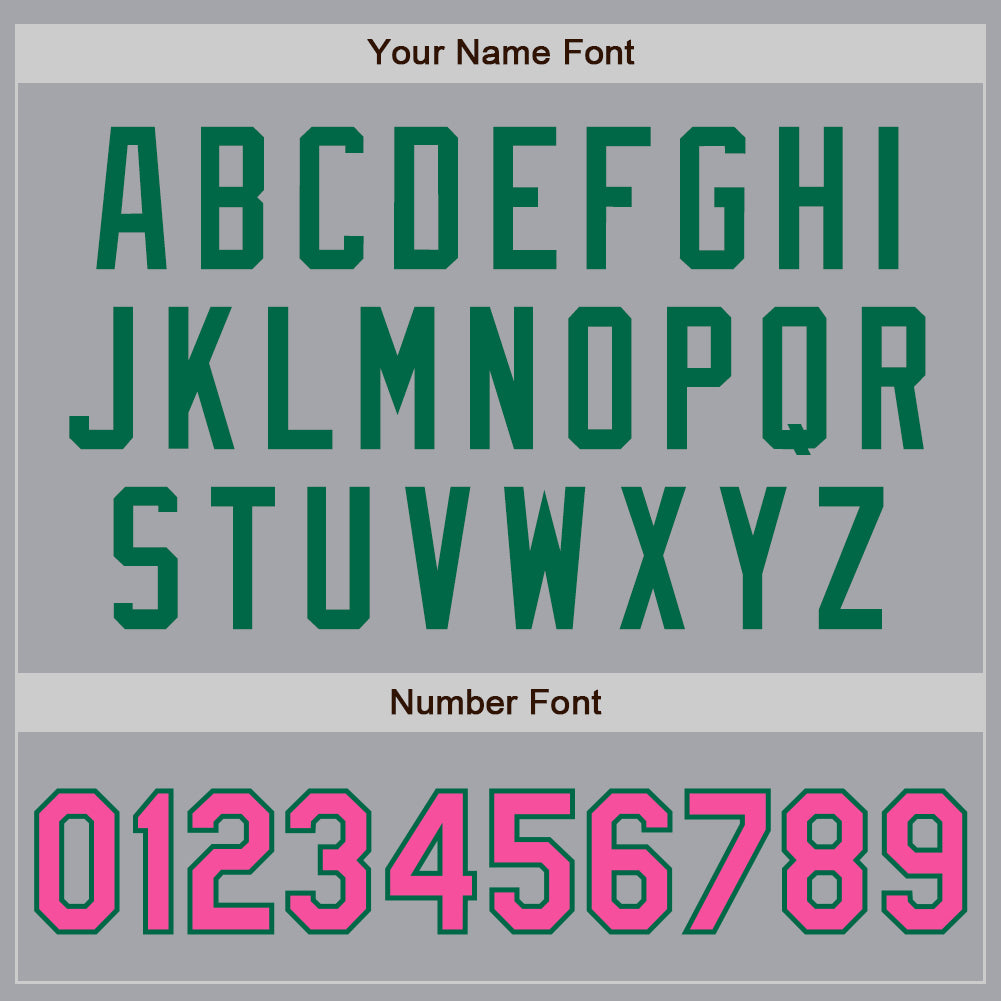 Custom Gray Pink-Kelly Green Authentic Two Tone Baseball Jersey