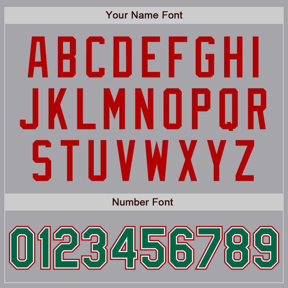 Custom Gray Kelly Green-Red Authentic Two Tone Baseball Jersey