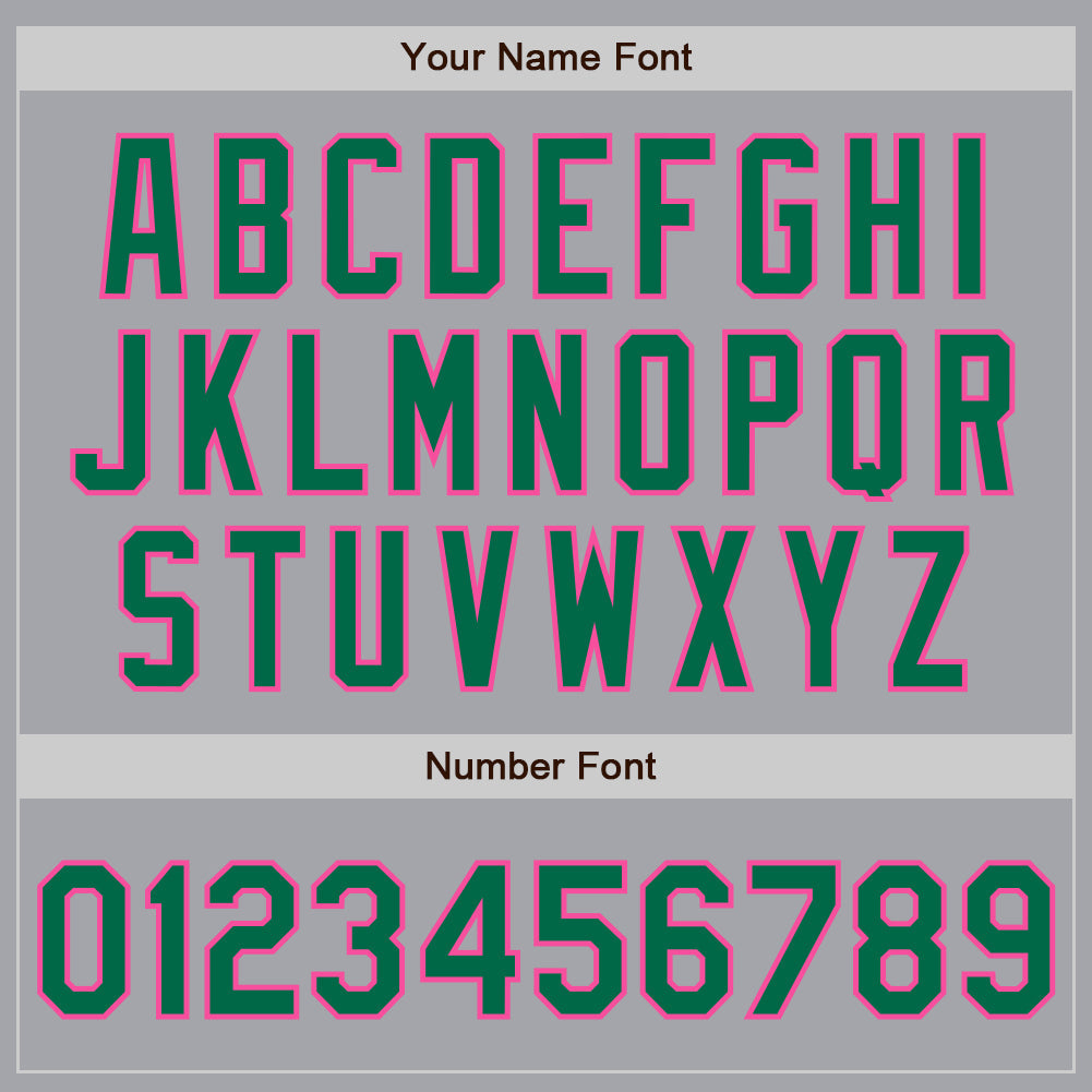 Custom Gray Kelly Green-Pink Authentic Two Tone Baseball Jersey