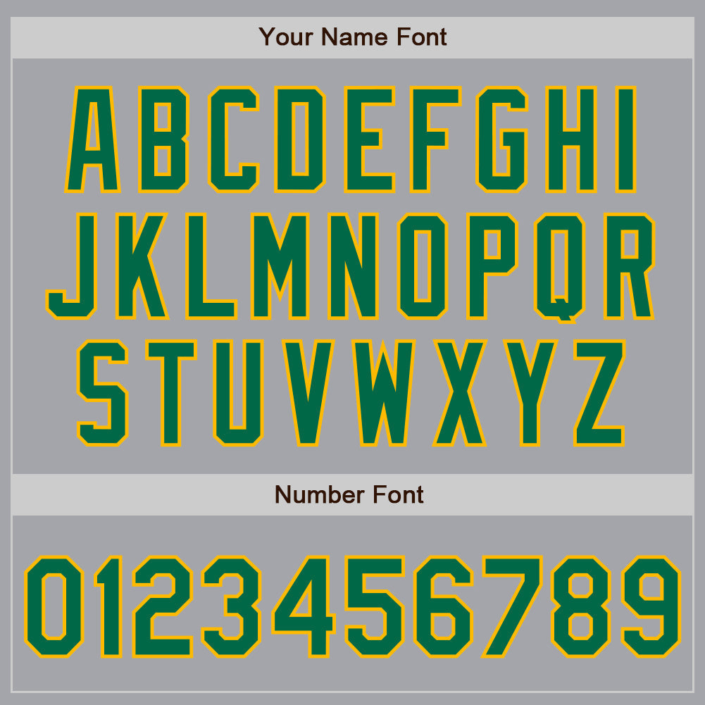 Custom Gray Kelly Green-Gold Authentic Two Tone Baseball Jersey
