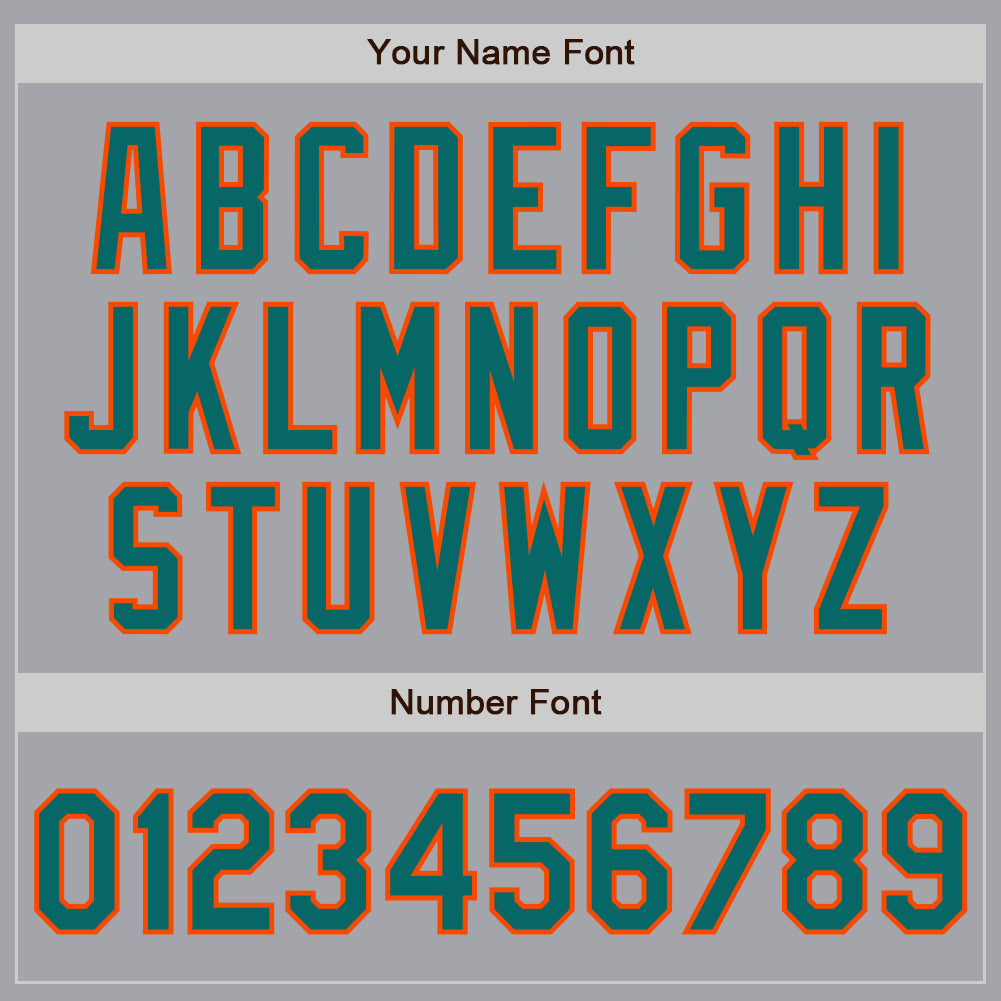 Custom Gray Teal-Orange Authentic Two Tone Baseball Jersey
