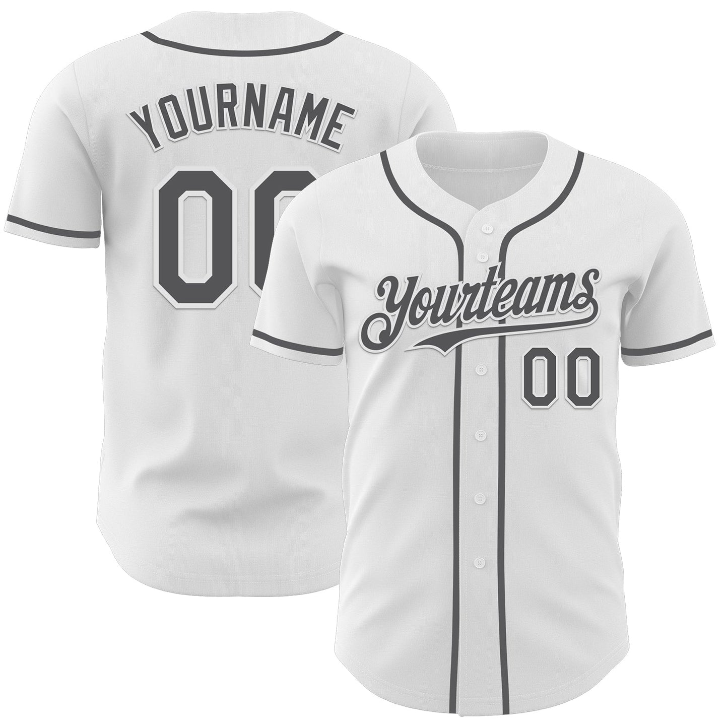 Custom White Steel Gray Authentic Baseball Jersey