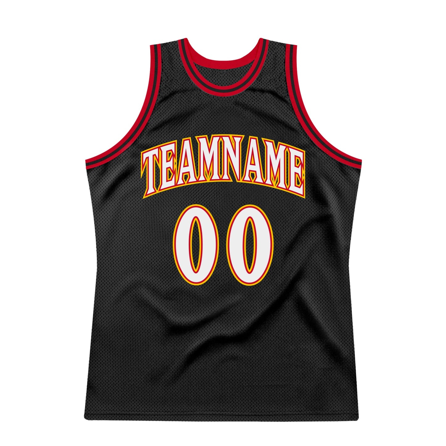 Custom Black White-Red Authentic Throwback Basketball Jersey
