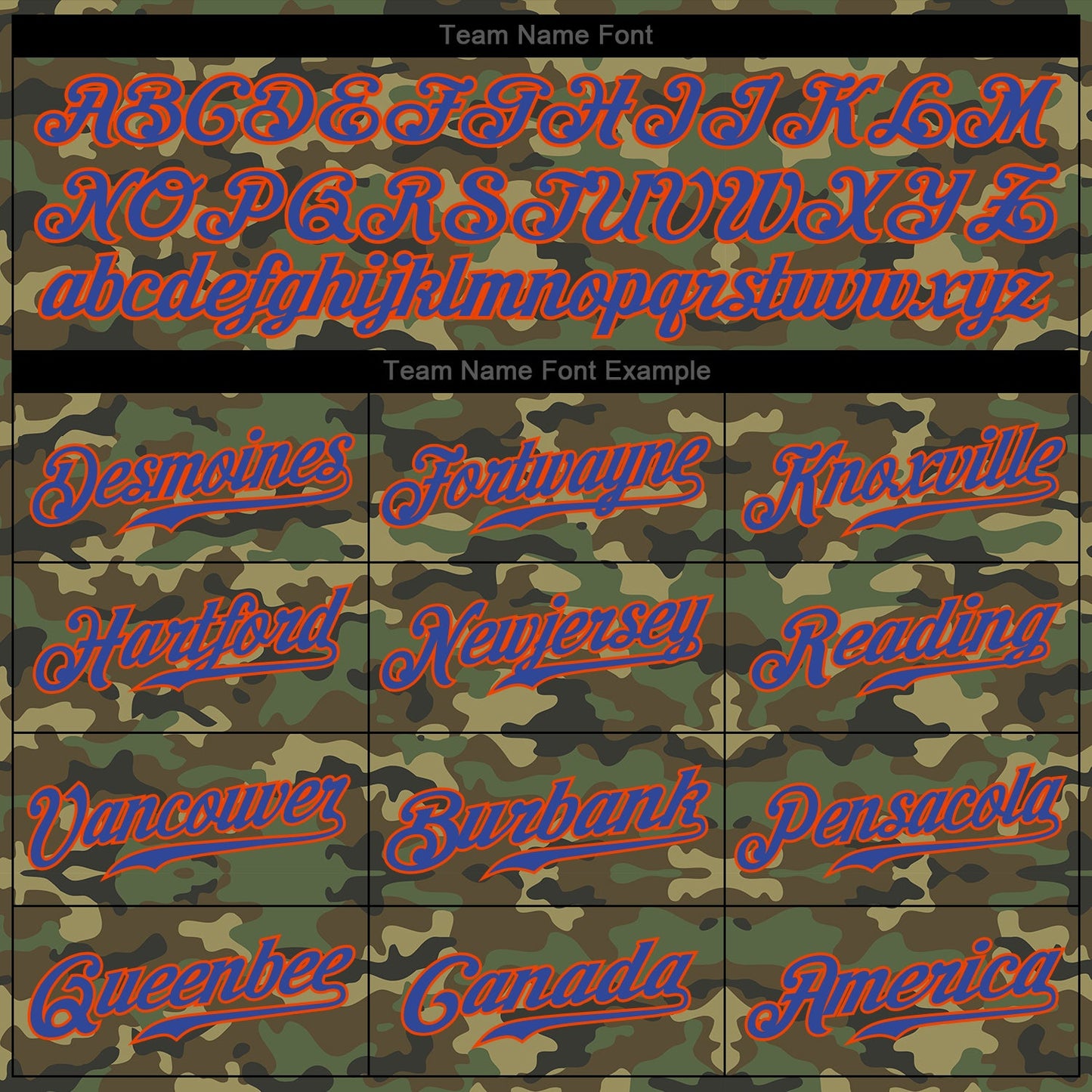 Custom Camo Royal-Orange Authentic Salute To Service Baseball Jersey