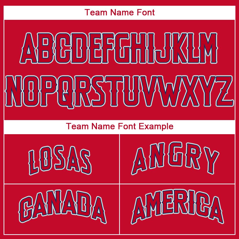 Custom Red Navy-Gray Baseball Jersey