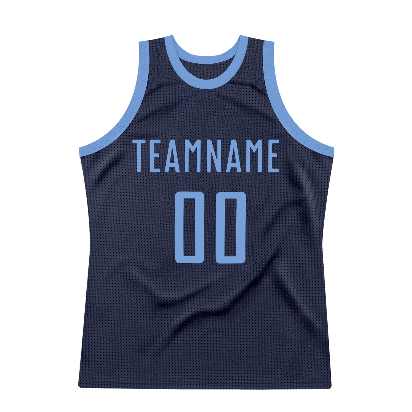 Custom Navy Light Blue Authentic Throwback Basketball Jersey