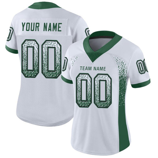 Custom White Grass Green-Black Mesh Drift Fashion Football Jersey