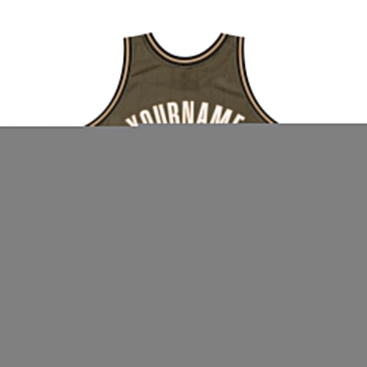 Custom Olive White-Old Gold Authentic Throwback Salute To Service Basketball Jersey