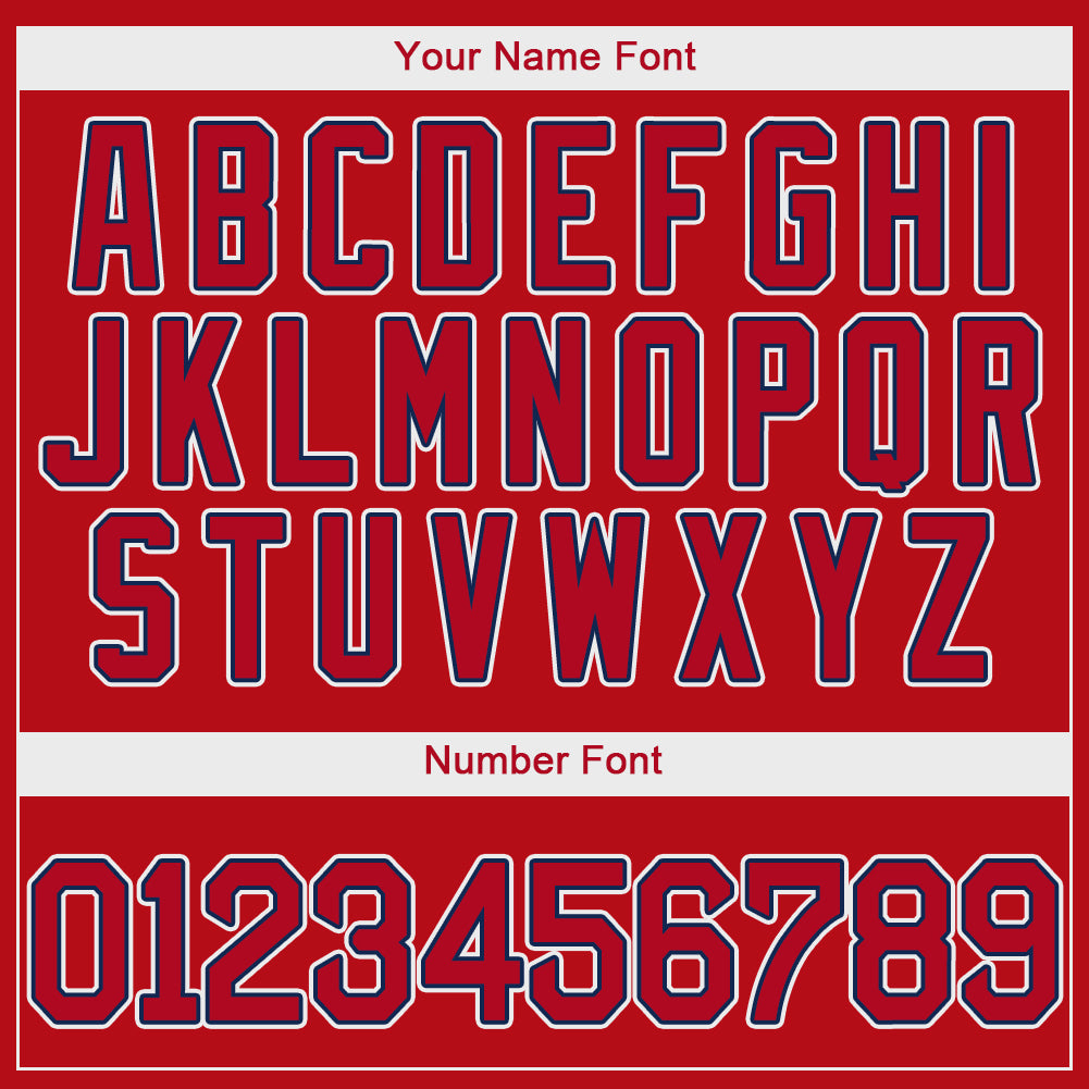 Custom Red Red-Navy Authentic Baseball Jersey