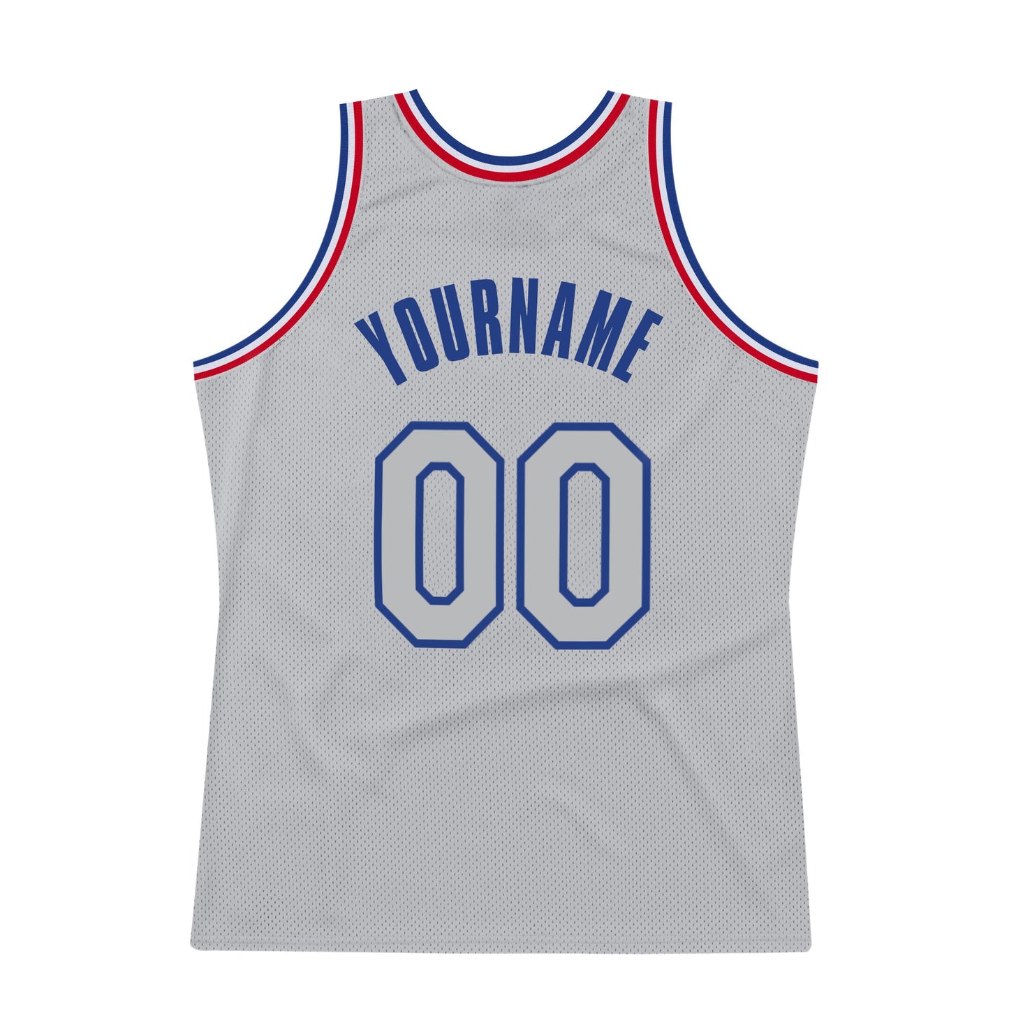 Custom Gray Gray-Royal Authentic Throwback Basketball Jersey