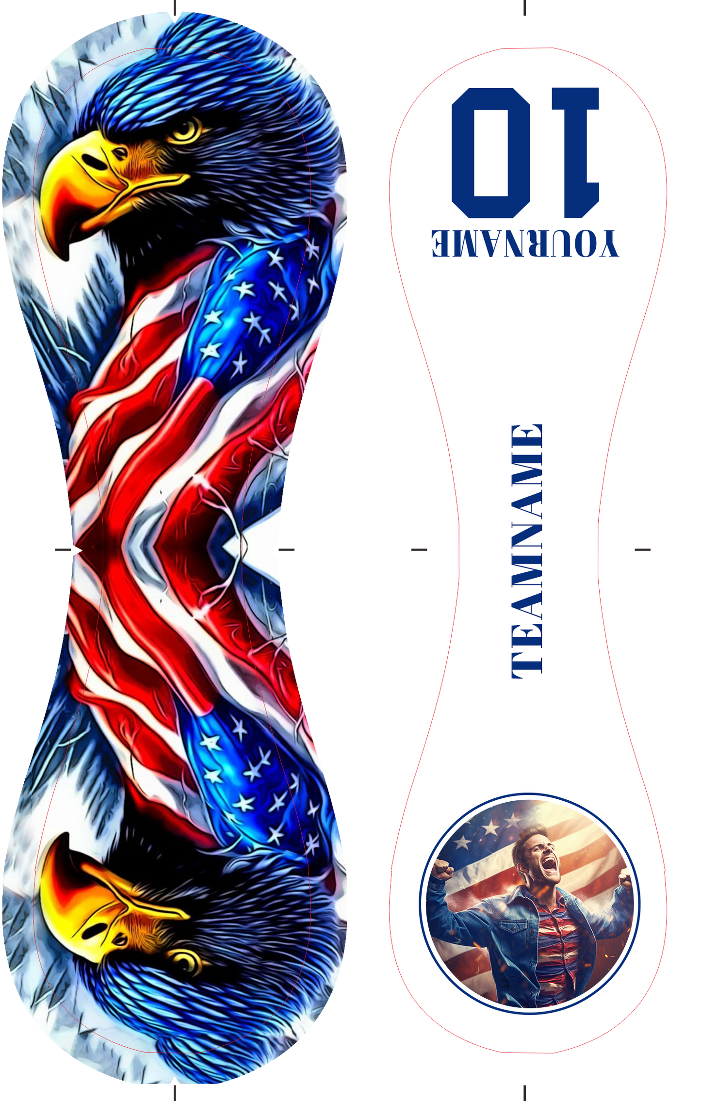 Personalized White American Flag Eagle Photo Baseballs