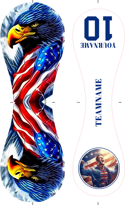 Personalized White American Flag Eagle Photo Baseballs