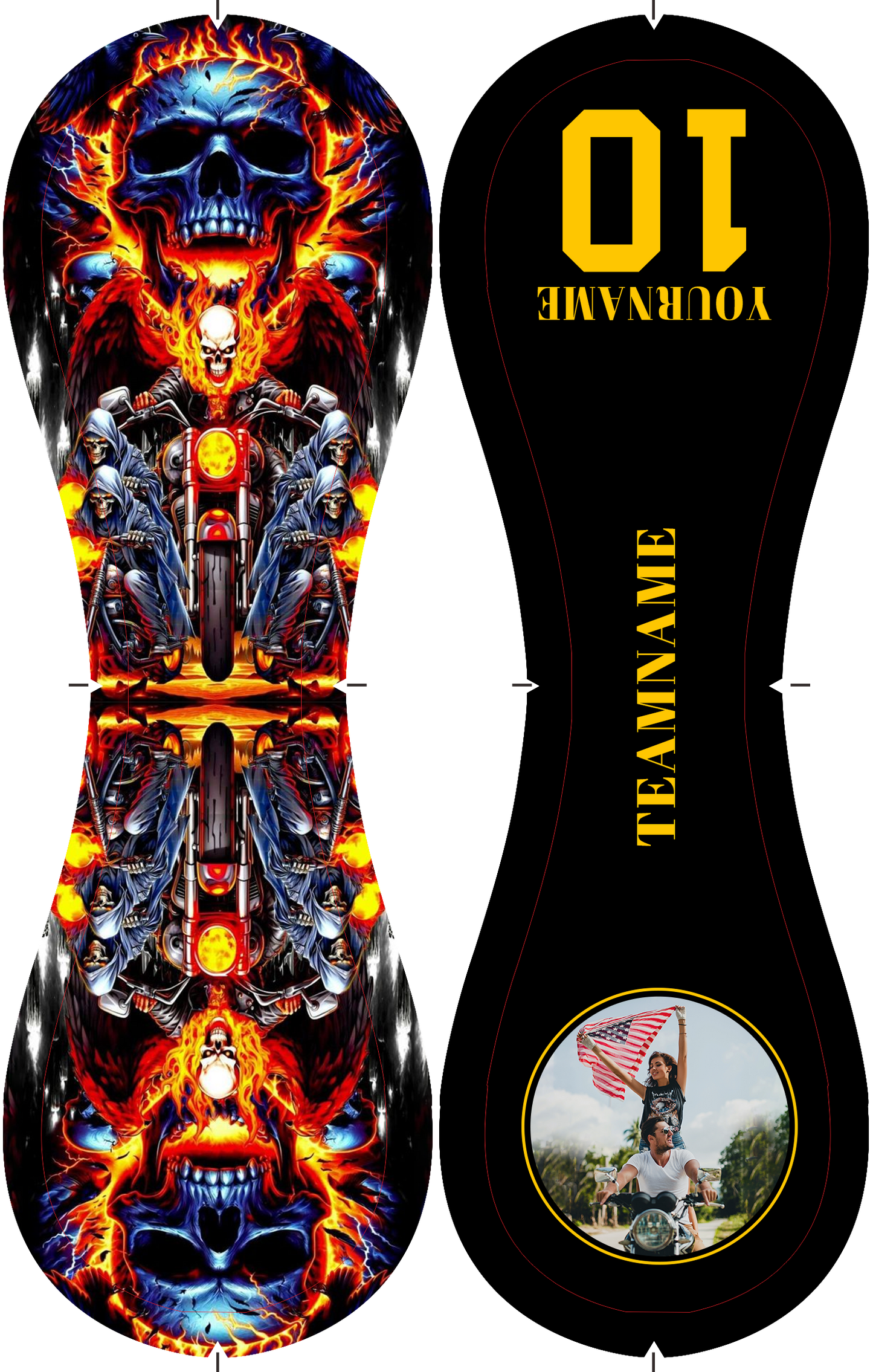 Personalized Black Motorcycle Skull Photo Baseballs