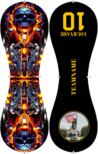 Personalized Black Motorcycle Skull Photo Baseballs
