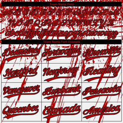 Custom White Red-Black 3D Pattern Design Authentic Baseball Jersey