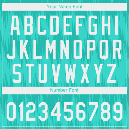 Custom Teal White 3D Pattern Design Authentic Baseball Jersey