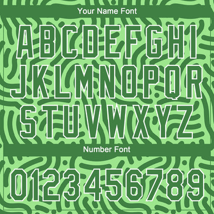 Custom Neon Green Kelly Green-White 3D Pattern Design Authentic Baseball Jersey
