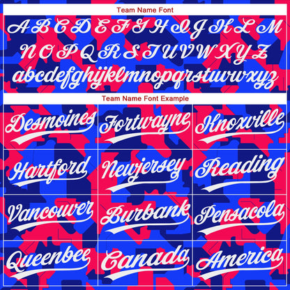 Custom Camo White-Royal 3D Pattern Design Authentic Salute To Service Baseball Jersey