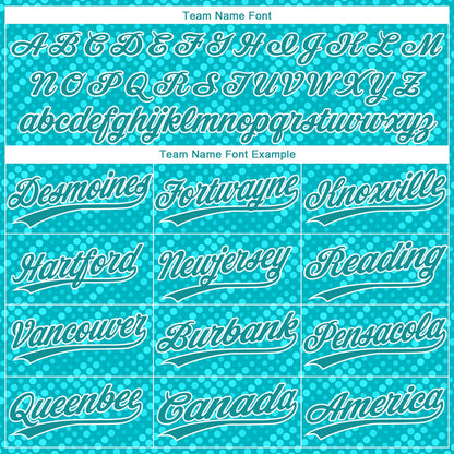 Custom Aqua Teal-White 3D Pattern Design Authentic Baseball Jersey