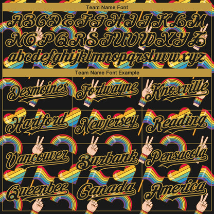 Custom Rainbow For Pride Month Love Is Love LGBT 3D Authentic Baseball Jersey