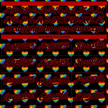 Custom Rainbow For Pride Month Love Is Love LGBT 3D Authentic Baseball Jersey