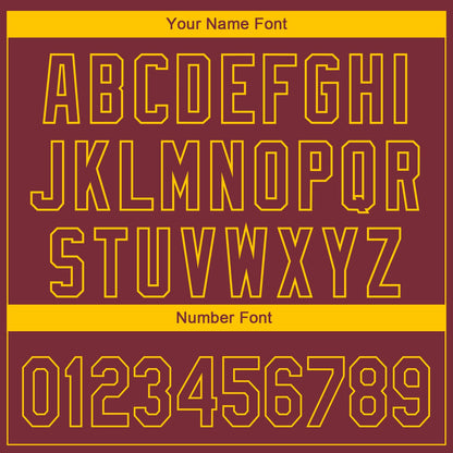 Custom Burgundy Yellow 3D Washington City Edition Fade Fasion Authentic Baseball Jersey