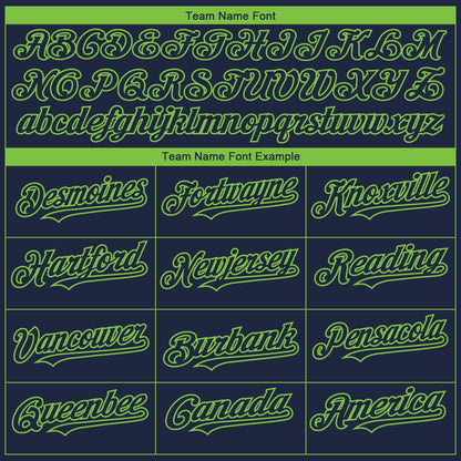 Custom Navy Neon Green 3D Seattle City Edition Fade Fasion Authentic Baseball Jersey