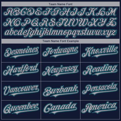 Custom Navy Gray-Teal 3D Seattle City Edition Fade Fasion Authentic Baseball Jersey