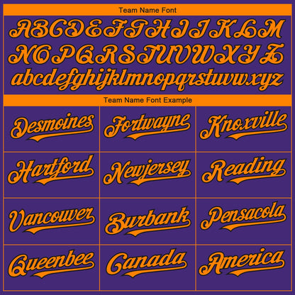 Custom Purple Bay Orange-Black 3D Phoenix City Edition Fade Fasion Authentic Baseball Jersey