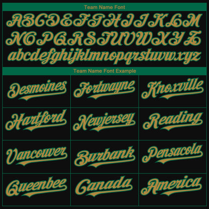 Custom Black Old Gold-Kelly Green 3D Boston City Edition Fade Fasion Authentic Baseball Jersey
